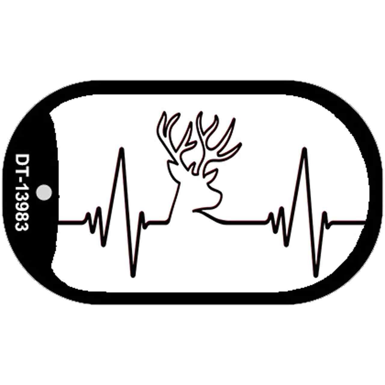 Deer Heart Beat Novelty Metal Dog Tag Necklace