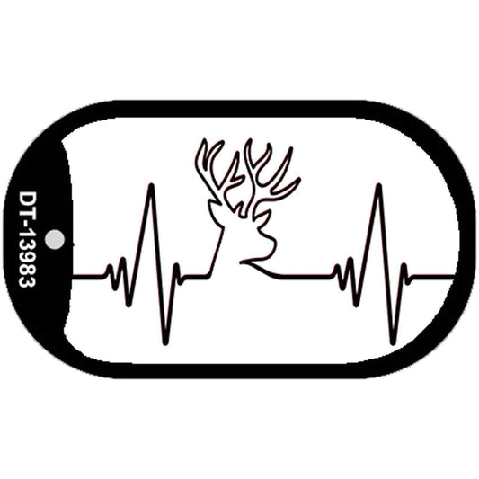 Deer Heart Beat Novelty Metal Dog Tag Necklace