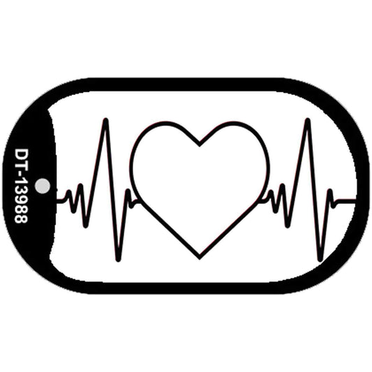 Love Heart Beat Novelty Metal Dog Tag Necklace