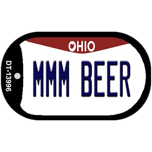 MMM Beer Ohio Novelty Metal Dog Tag Necklace