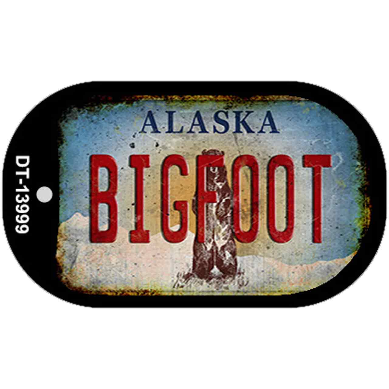 Bigfoot Alaska Novelty Metal Dog Tag Necklace