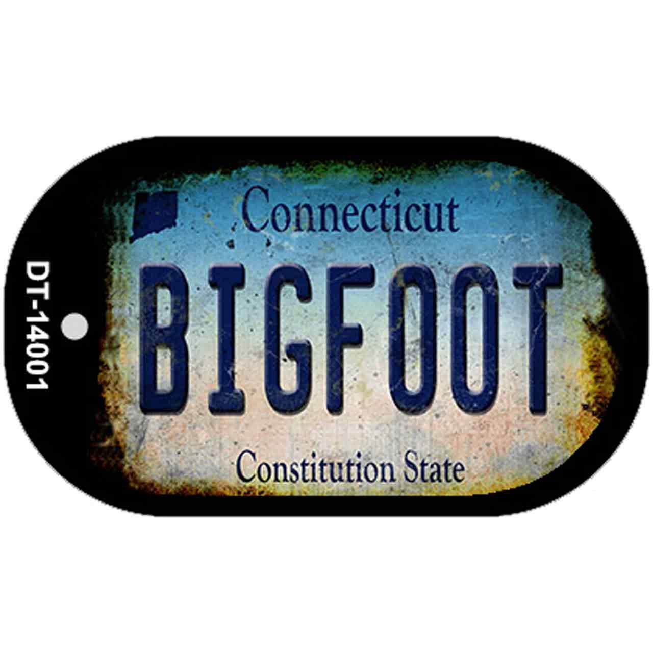 Bigfoot Connecticut Novelty Metal Dog Tag Necklace