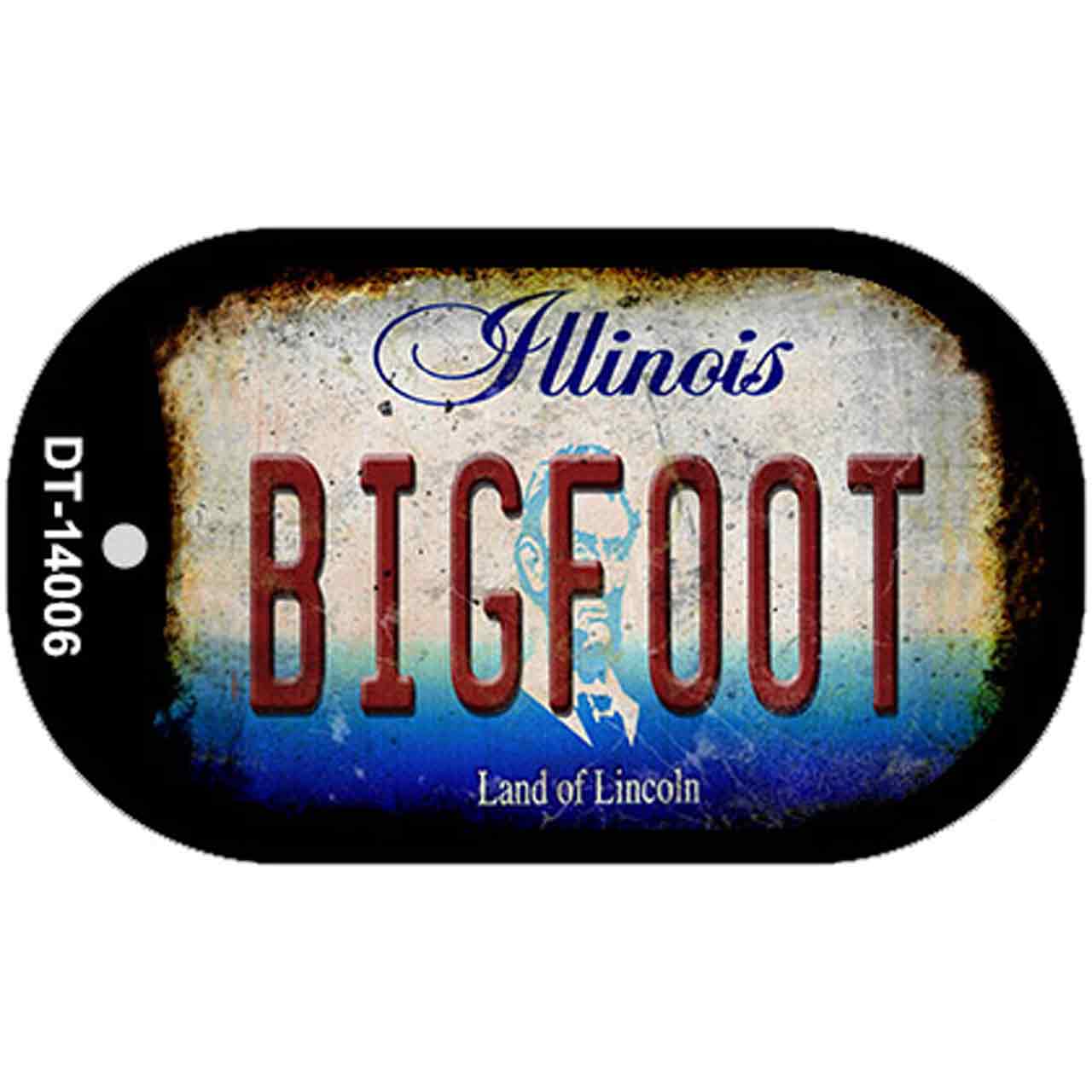 Bigfoot Illinois Novelty Metal Dog Tag Necklace