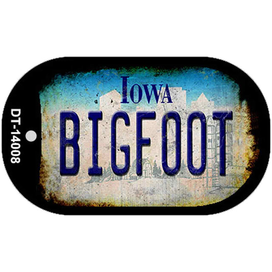 Bigfoot Iowa Novelty Metal Dog Tag Necklace