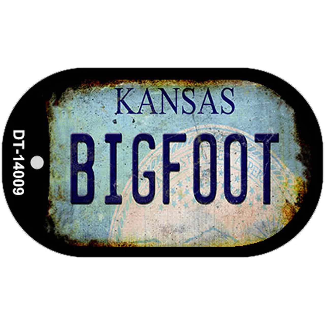 Bigfoot Kansas Novelty Metal Dog Tag Necklace