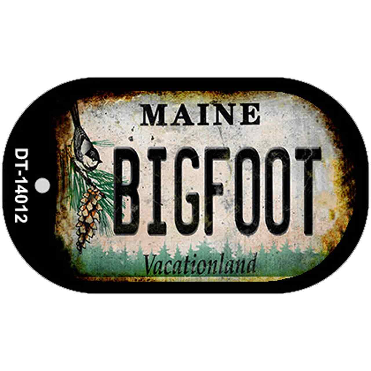 Bigfoot Maine Novelty Metal Dog Tag Necklace