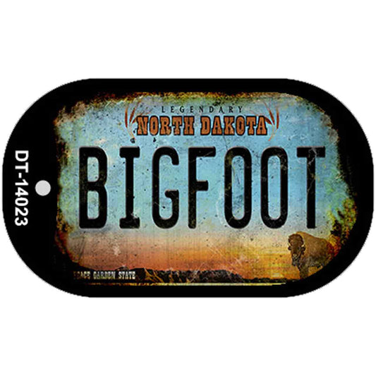 Bigfoot North Dakota Novelty Metal Dog Tag Necklace