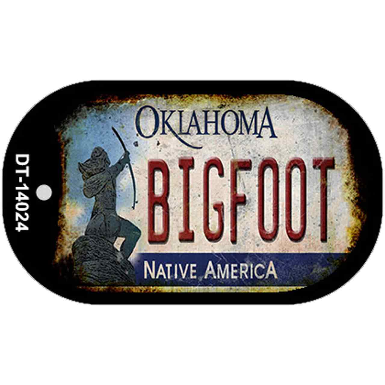 Bigfoot Oklahoma Novelty Metal Dog Tag Necklace