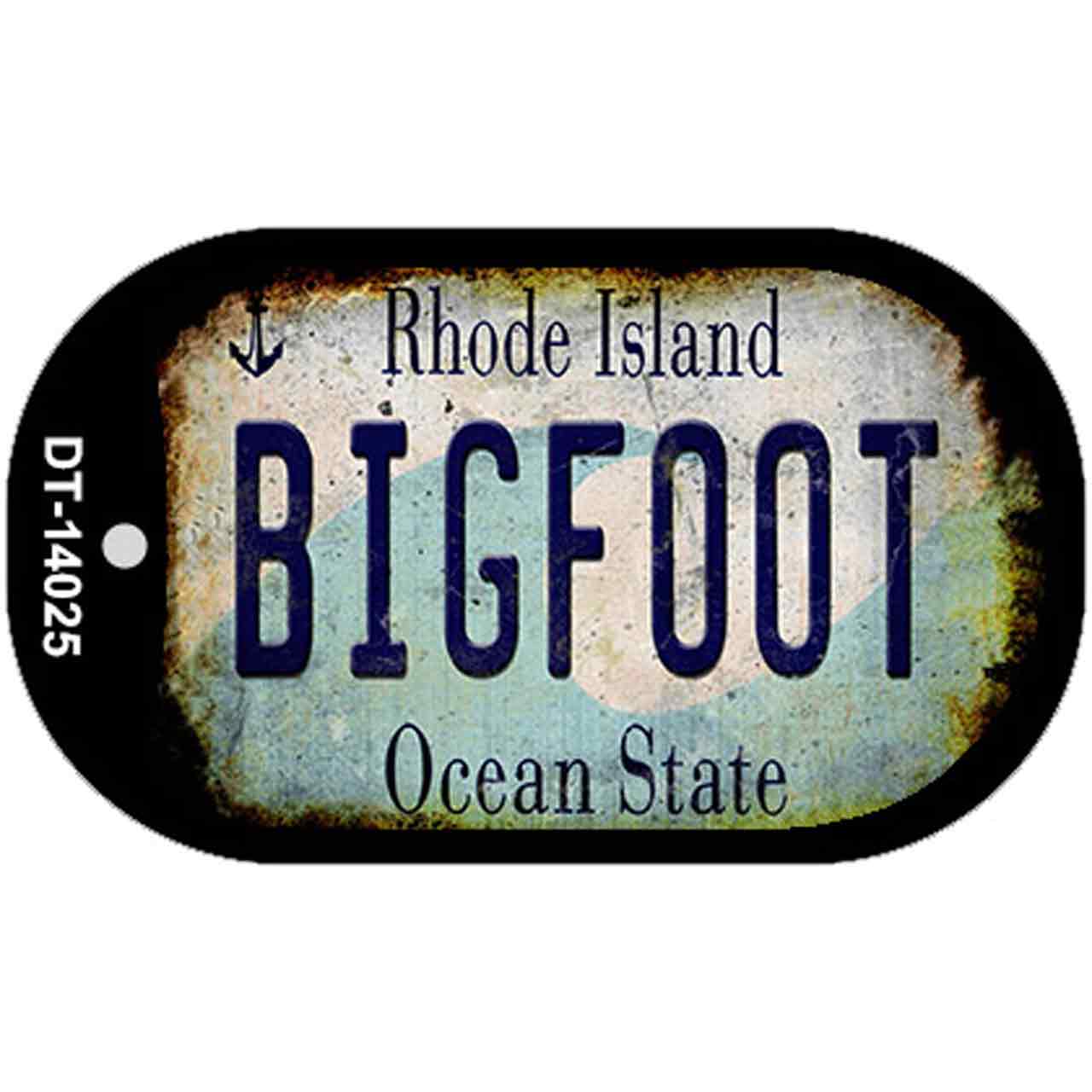 Bigfoot Rhode Island Novelty Metal Dog Tag Necklace