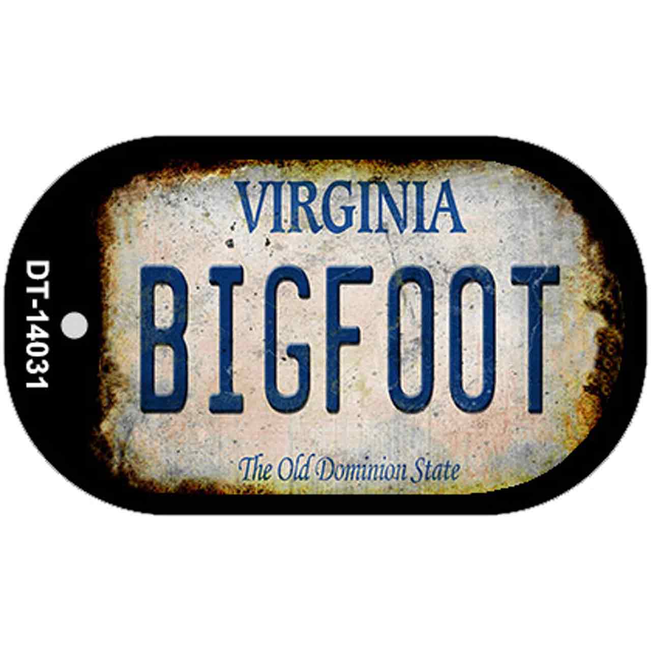 Bigfoot Virginia Novelty Metal Dog Tag Necklace