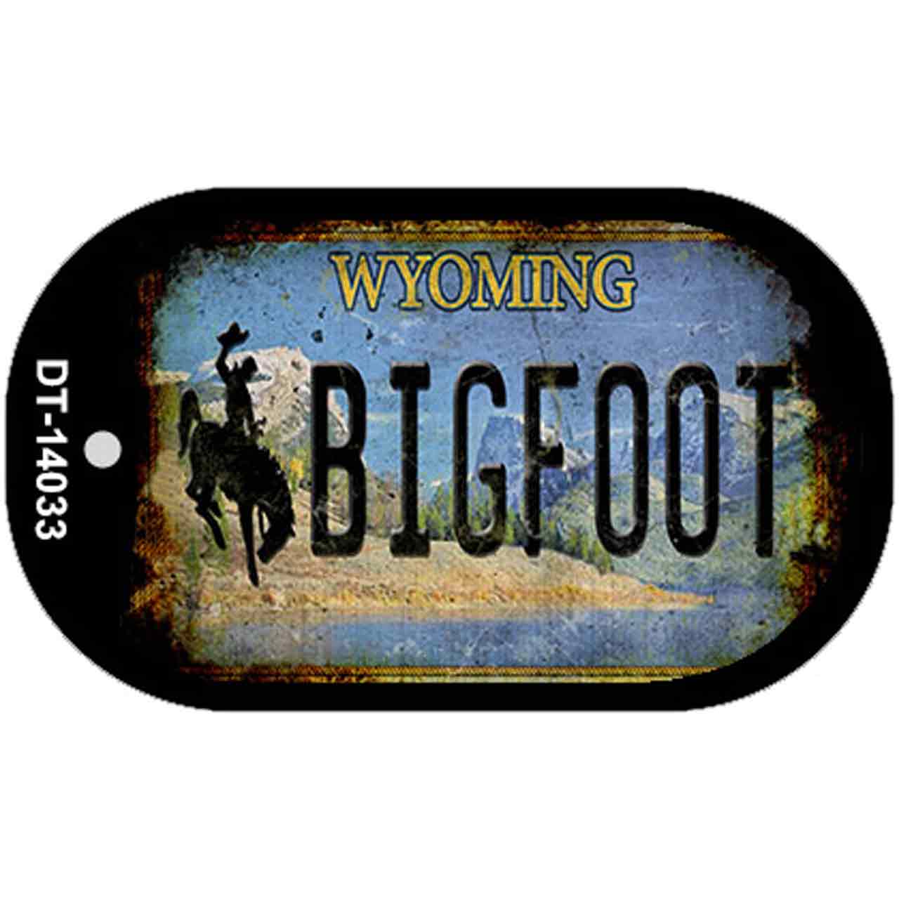 Bigfoot Wyoming Novelty Metal Dog Tag Necklace