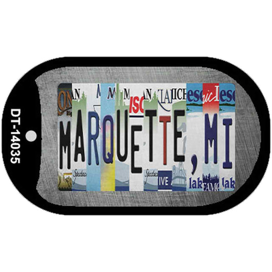 Marquette MI Strip Art Novelty Metal Dog Tag Necklace