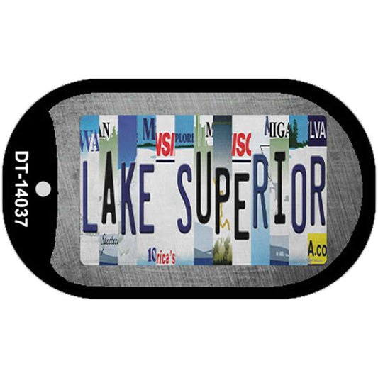 Lake Superior Strip Art Novelty Metal Dog Tag Necklace