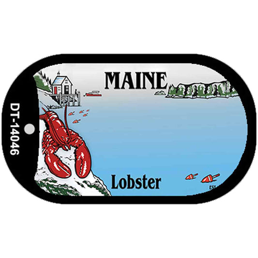 Maine Lobster Blank Novelty Metal Dog Tag Necklace