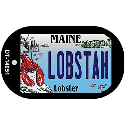 Lobstah Maine Lobster Novelty Metal Dog Tag Necklace