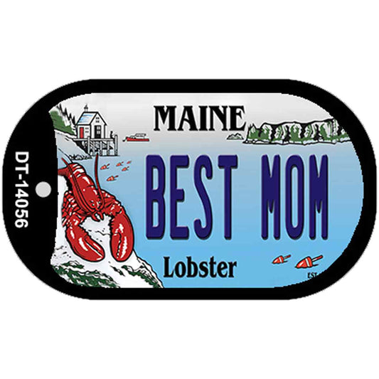 Best Mom Maine Lobster Novelty Metal Dog Tag Necklace