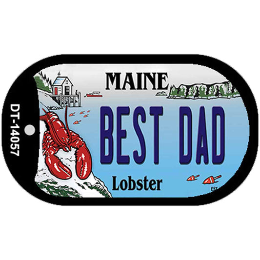 Best Dad Maine Lobster Novelty Metal Dog Tag Necklace