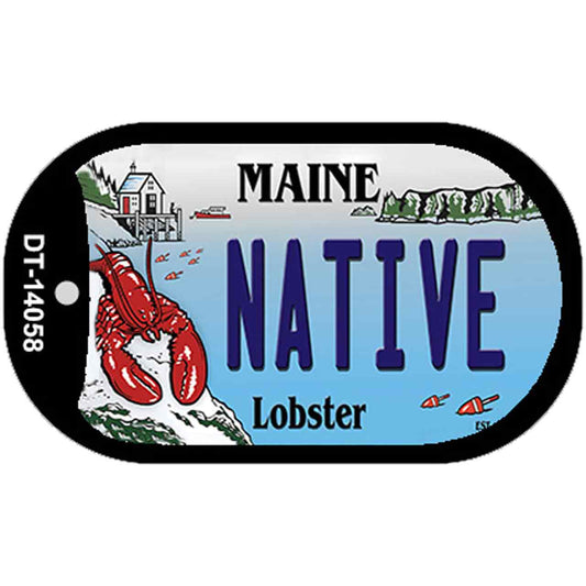 Native Maine Lobster Novelty Metal Dog Tag Necklace