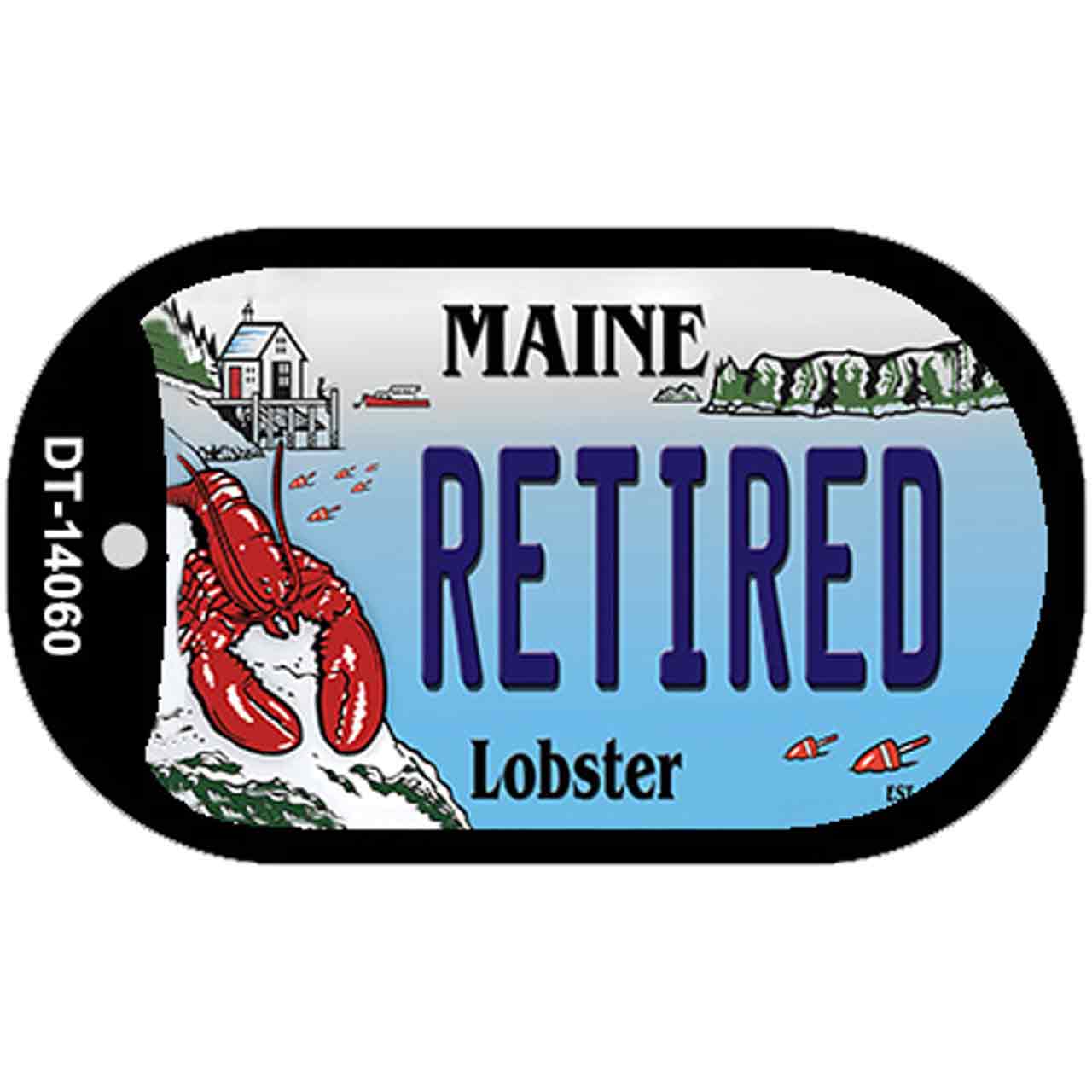 Retired Maine Lobster Novelty Metal Dog Tag Necklace