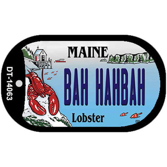 Bah Hahbah Maine Lobster Novelty Metal Dog Tag Necklace