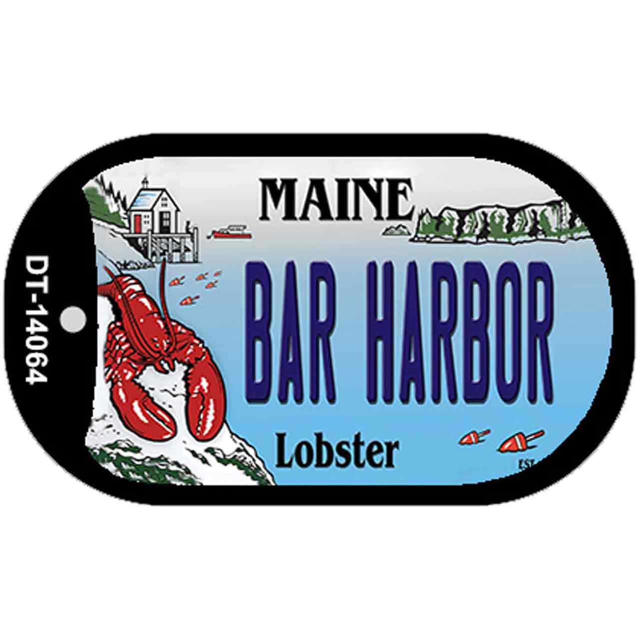 Bar Harbor Maine Lobster Novelty Metal Dog Tag Necklace