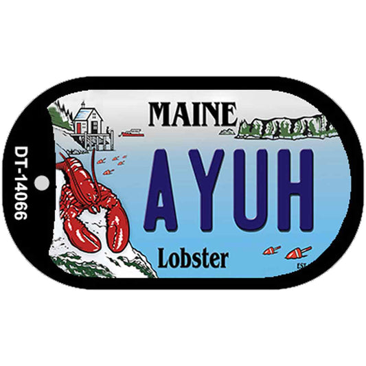 Ayuh Maine Lobster Novelty Metal Dog Tag Necklace