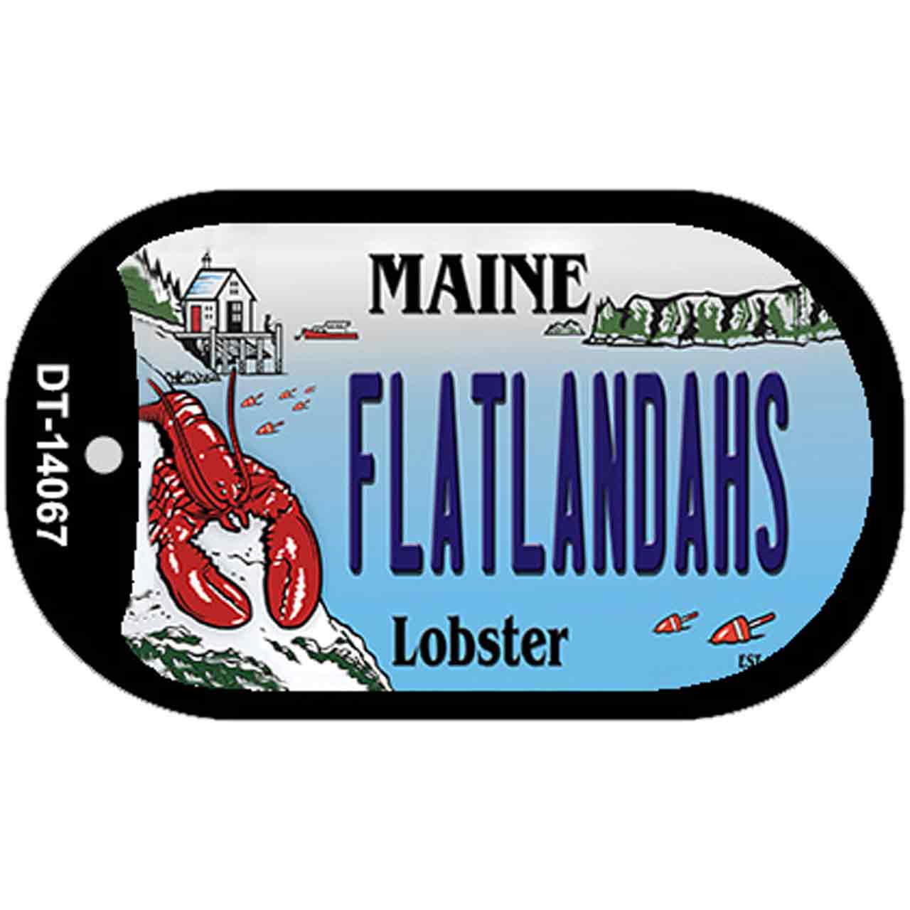 Flatlands Maine Lobster Novelty Metal Dog Tag Necklace