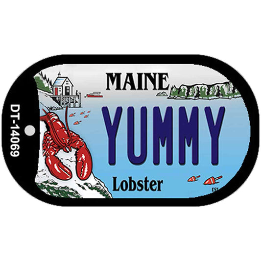 Yummy Maine Lobster Novelty Metal Dog Tag Necklace