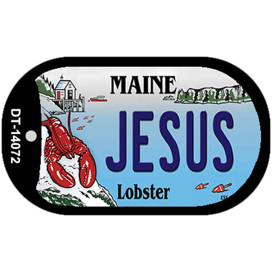Jesus Maine Lobster Novelty Metal Dog Tag Necklace