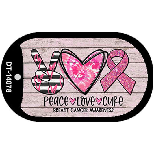Peace Love Cure Novelty Metal Dog Tag Necklace