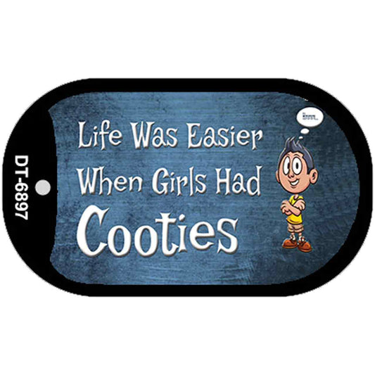 When Girls Had Cooties Novelty Metal Dog Tag Necklace