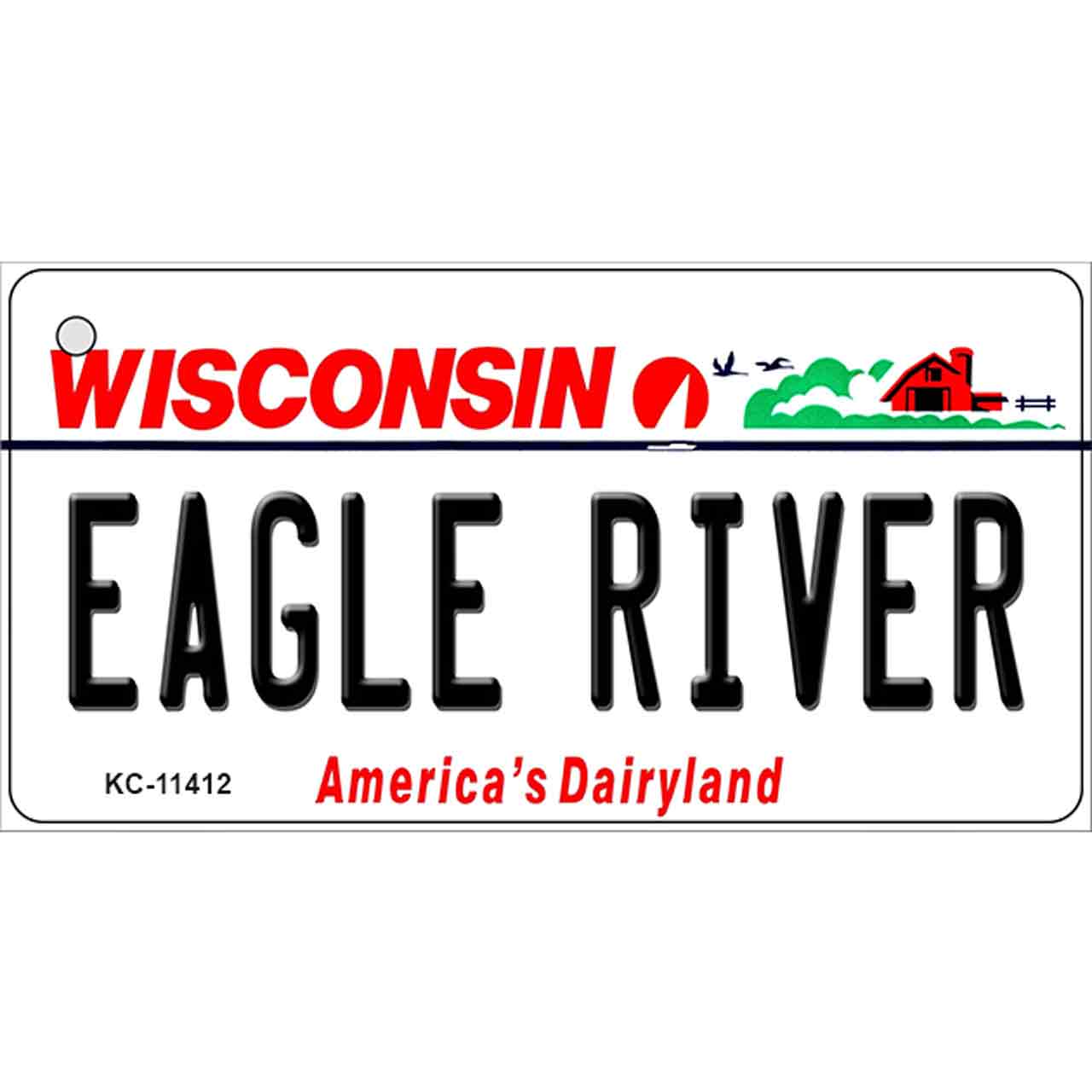 Eagle River Wisconsin Novelty Metal Key Chain
