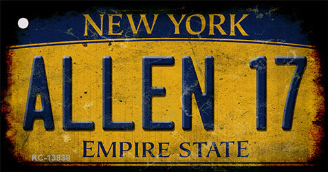 Allen 17 New York Yellow Novelty Metal Key Chain