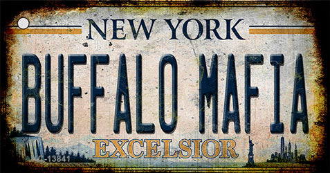 Buffalo Mafia Excelsior New York Rusty Novelty Metal Key Chain