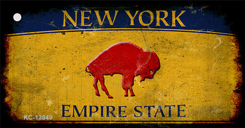 Red Buffalo NY Yellow Rusty Novelty Metal Key Chain
