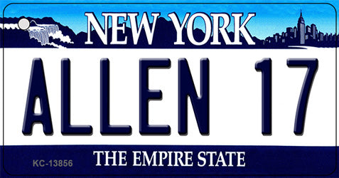 Allen 17 NY Blue Novelty Metal Key Chain