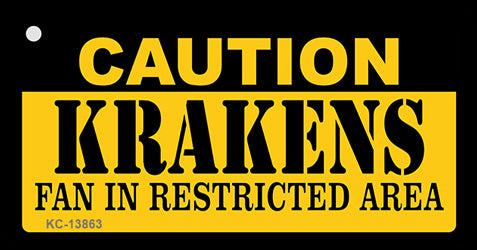 Caution Krakens Novelty Metal Key Chain