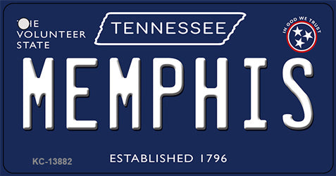 Memphis Tennessee Blue Novelty Metal Key Chain