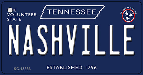 Nashville Tennessee Blue Novelty Metal Key Chain