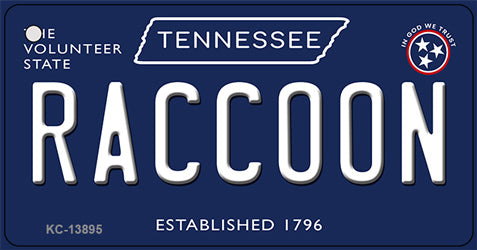 Raccoon Tennessee Blue Novelty Metal Key Chain