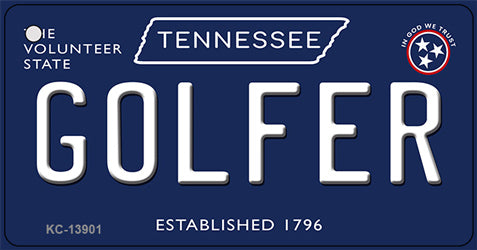 Golfer Tennessee Blue Novelty Metal Key Chain