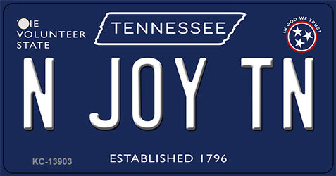 N Joy TN Tennessee Blue Novelty Metal Key Chain