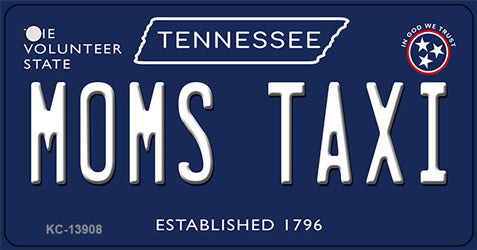 Moms Taxi Tennessee Blue Novelty Metal Key Chain