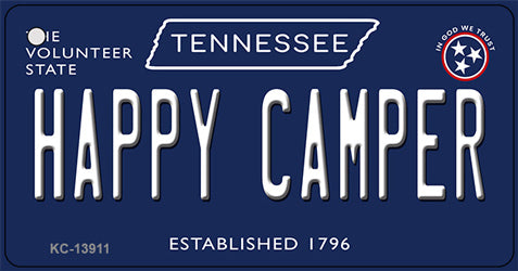 Happy Camper Tennessee Blue Novelty Metal Key Chain