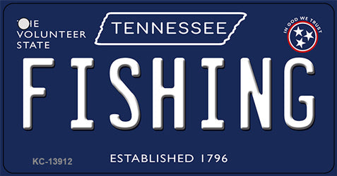 Fishing Tennessee Blue Novelty Metal Key Chain