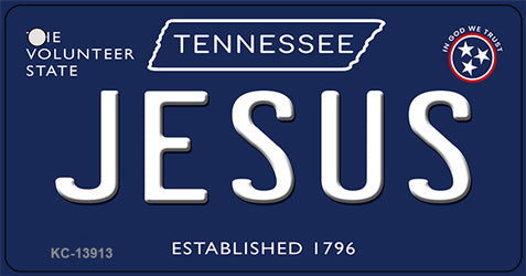 Jesus Tennessee Blue Novelty Metal Key Chain