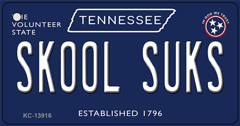Skool Suks Tennessee Blue Novelty Metal Key Chain