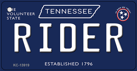 Rider Tennessee Blue Novelty Metal Key Chain