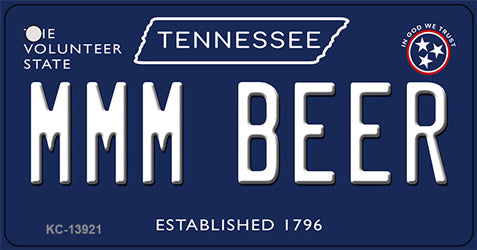 Mmm Beer Tennessee Blue Novelty Metal Key Chain