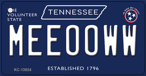 Meeooww Tennessee Blue Novelty Metal Key Chain